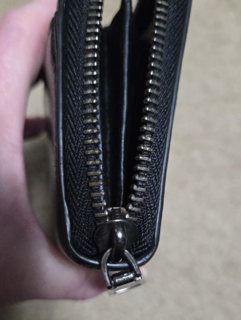 Coach Black Pebbled Leather Zip Wallet - Picture 12 of 13